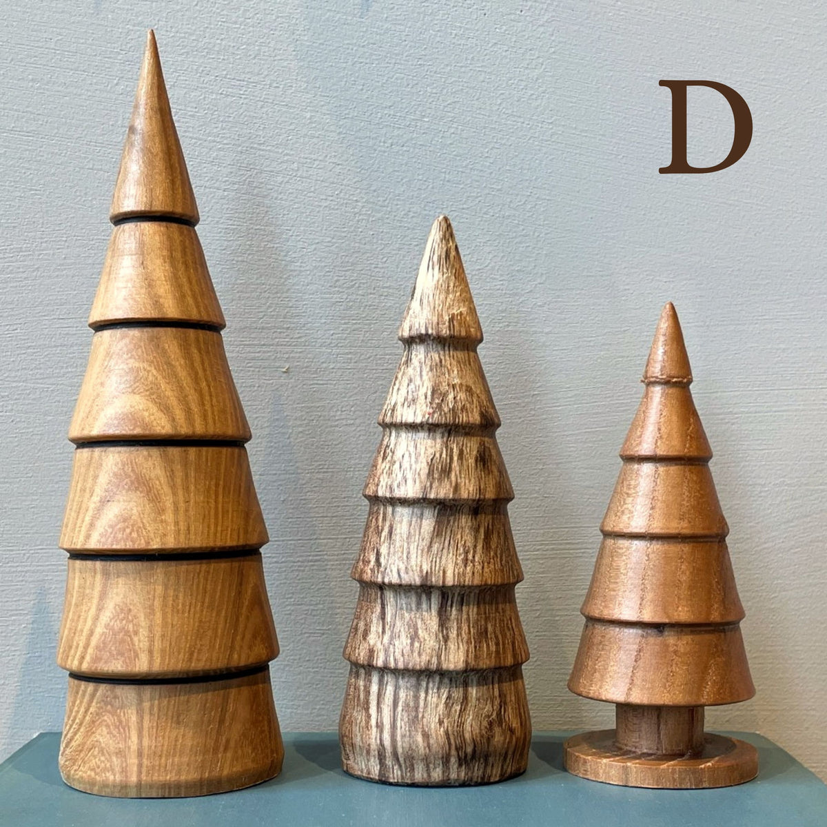 Hand Turned Wooden Tree Trio
