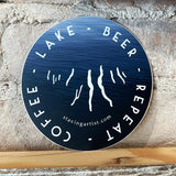 Coffee, Lake, Beer, Repeat Sticker - Staving Artist Woodwork