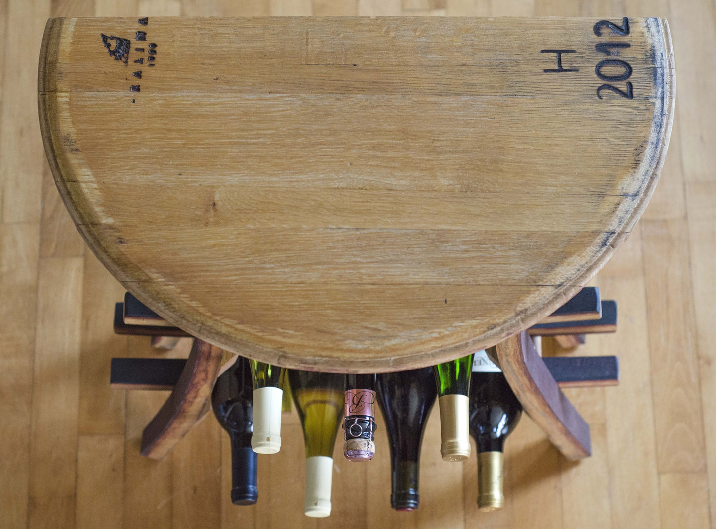 Demi-Lune Wine Rack Table - Staving Artist Woodwork