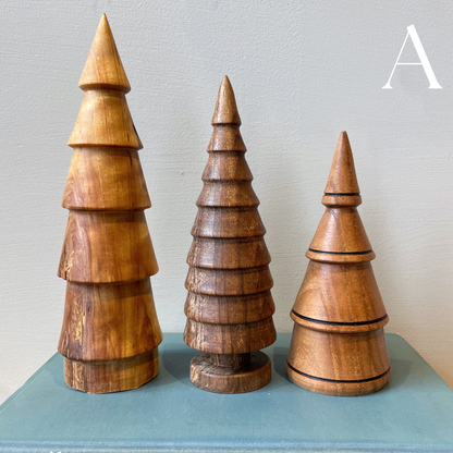 Hand Turned Trees - Set of 3 - Staving Artist Woodwork