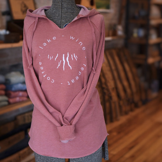 Finger Lakes Hoodie - Coffee, Lake, Wine, Repeat - Staving Artist Woodwork