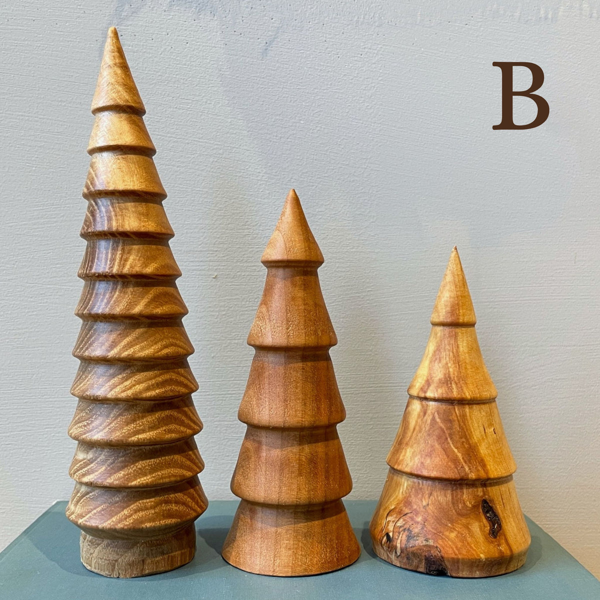 Hand Turned Wooden Tree Trio