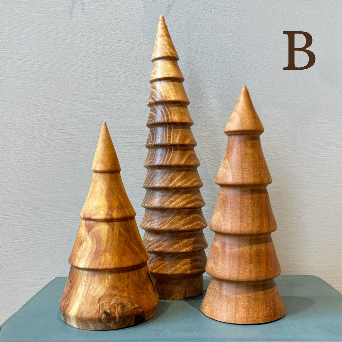 Hand Turned Wooden Tree Trio