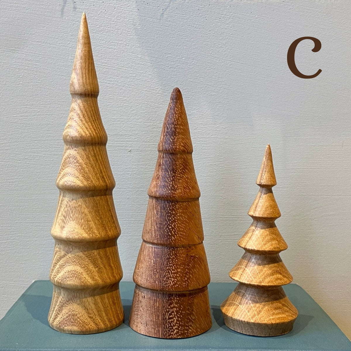 Hand Turned Wooden Tree Trio