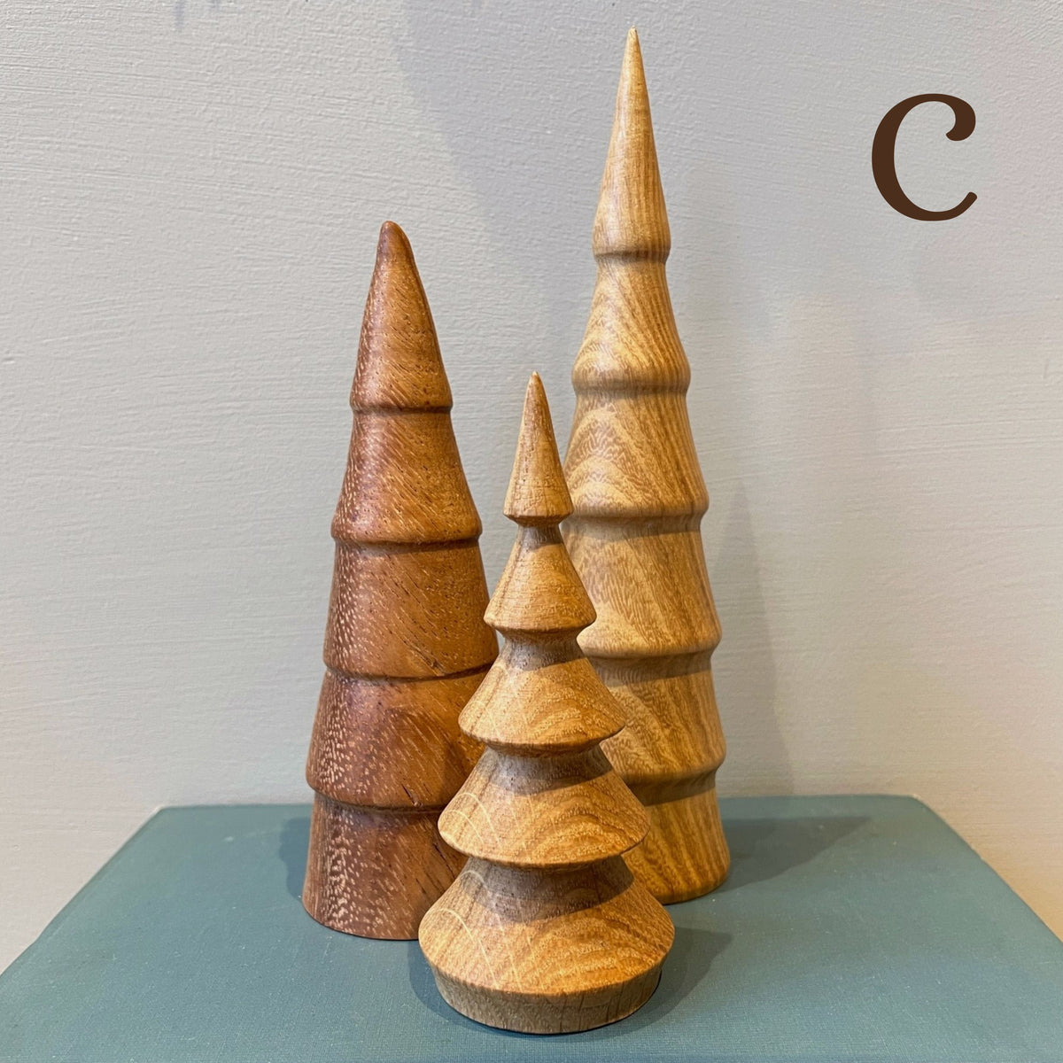 Hand Turned Wooden Tree Trio