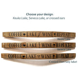 COFFEE, LAKE, WINE, REPEAT  Wine Barrel Stave - Staving Artist Woodwork