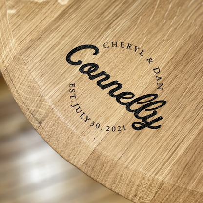 Engraved Revolving Tray - Staving Artist Woodwork