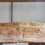 WELCOME FRIENDS Finger Lakes Wine Barrel Stave - Staving Artist Woodwork