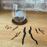 Coffee, Lake, Wine, Repeat - Leather Coasters - Staving Artist Woodwork