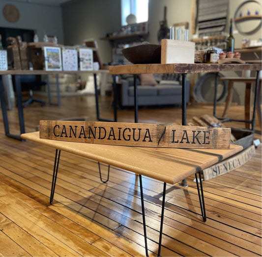 Horizontal CANANDAIGUA LAKE Wine Barrel Stave - Staving Artist Woodwork