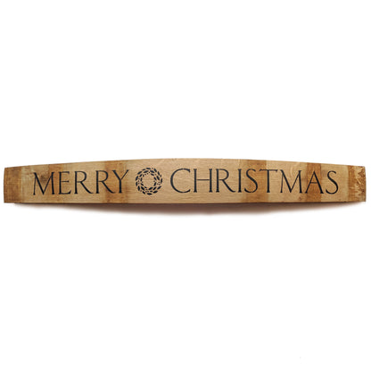 MERRY CHRISTMAS Wine Barrel Stave - Staving Artist Woodwork