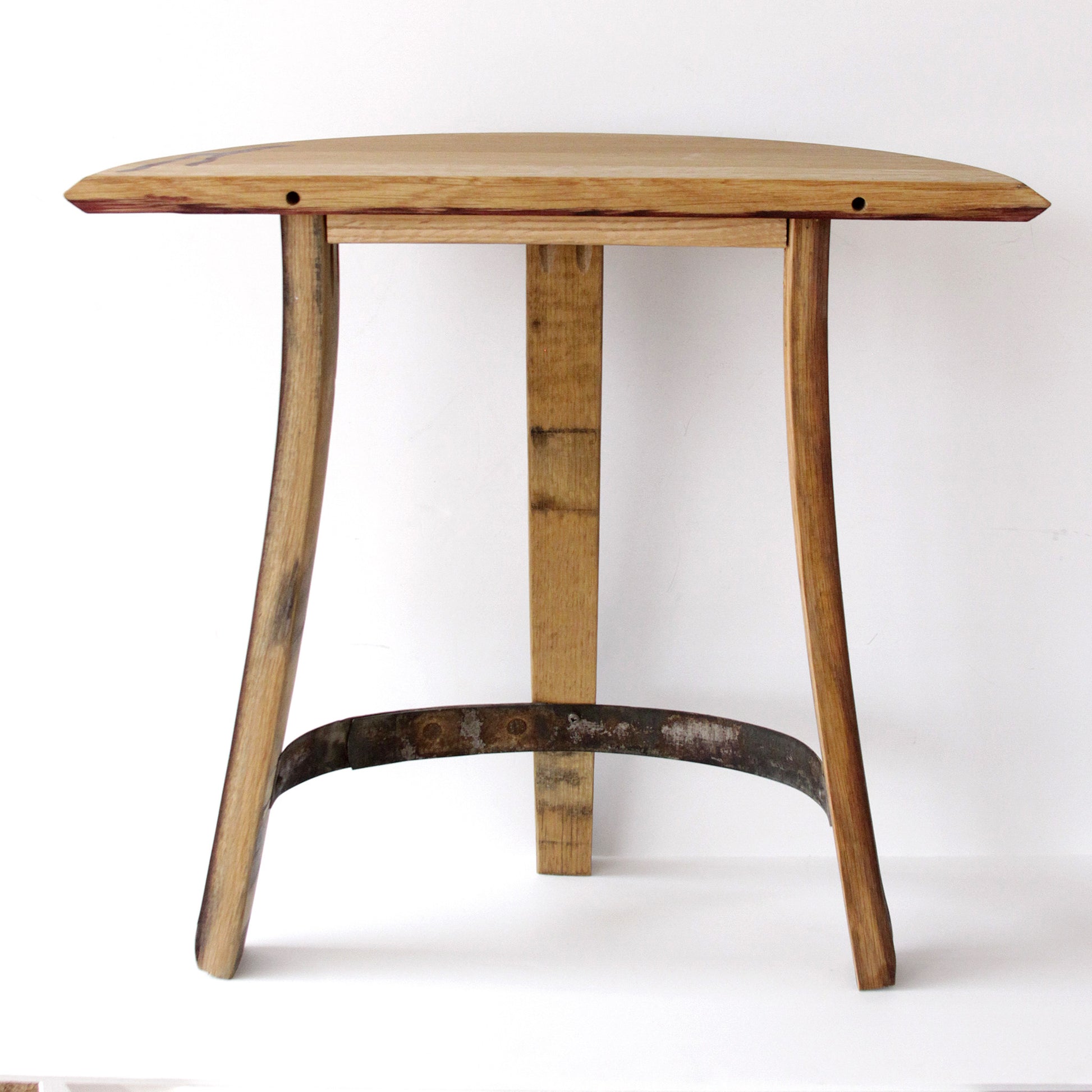 Petite Barrelhead Demi Lune Table - Staving Artist Woodwork