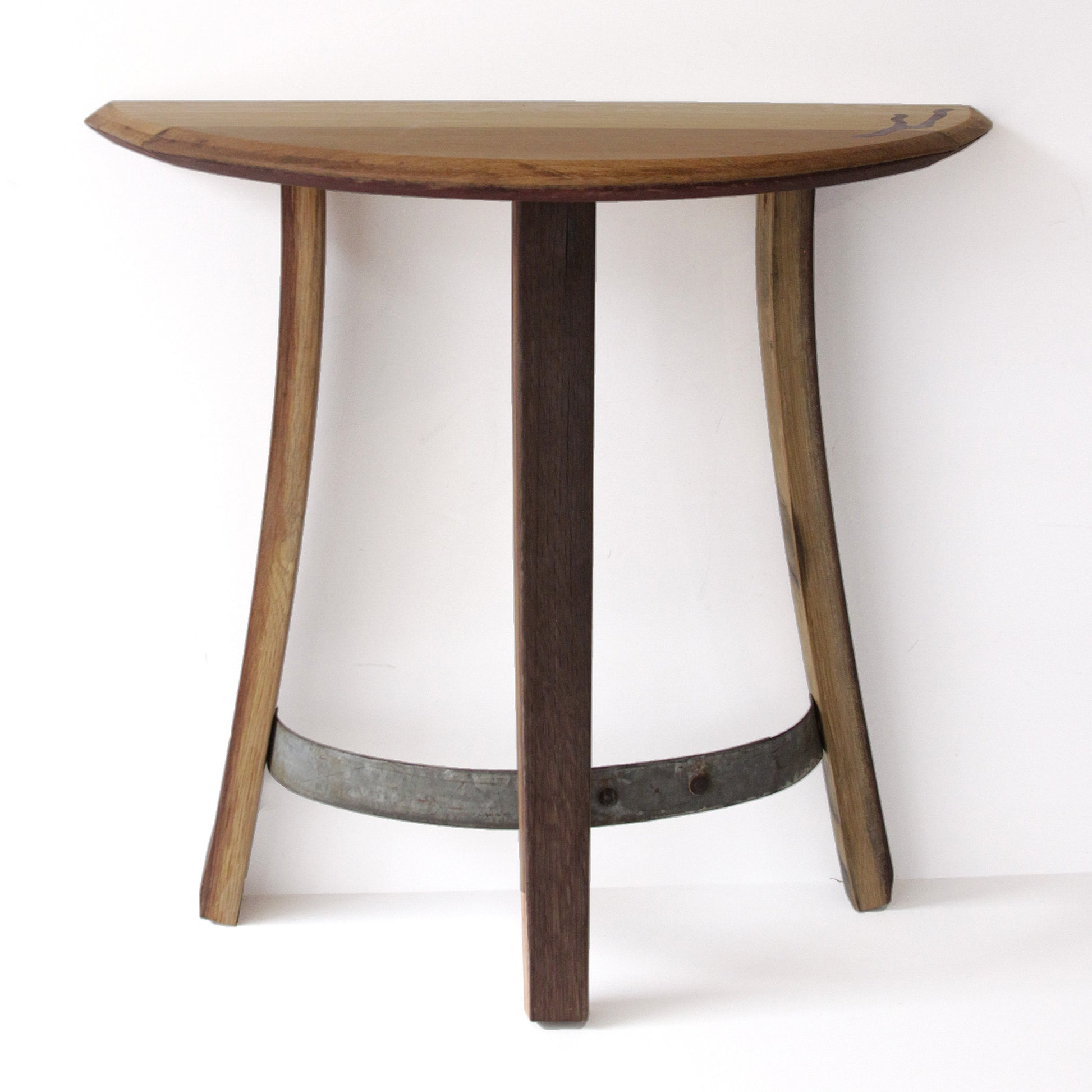 Petite Barrelhead Demi Lune Table - Staving Artist Woodwork