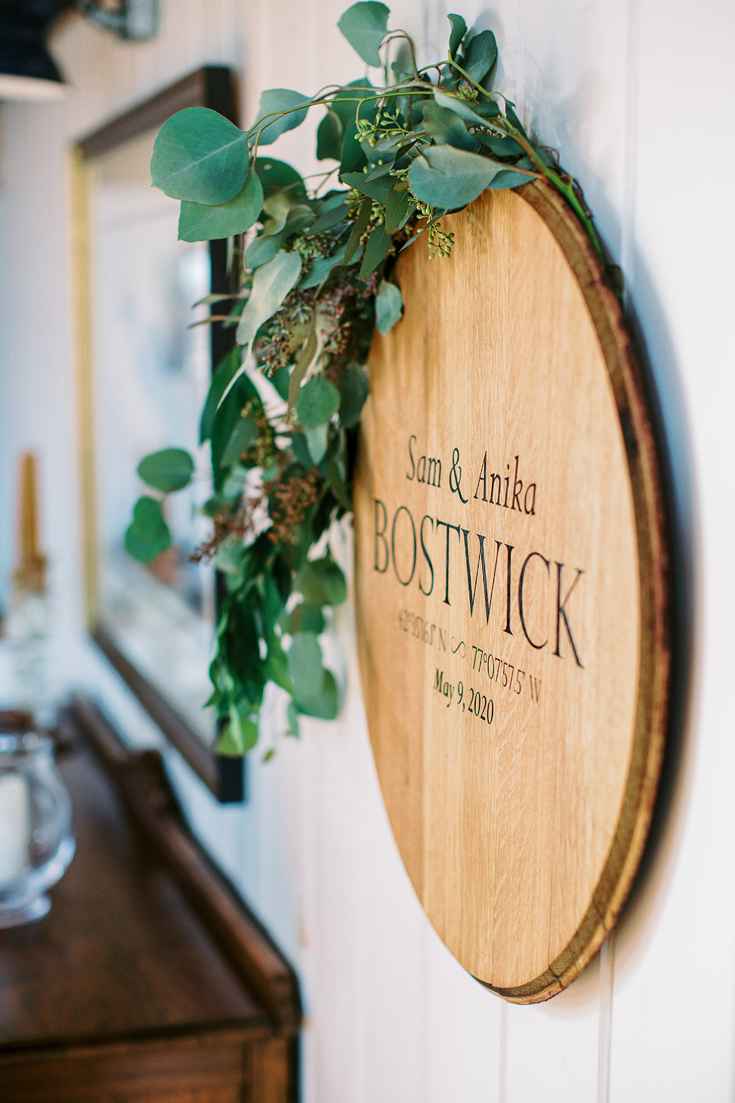 Personalized Engraved Barrelhead - Staving Artist Woodwork