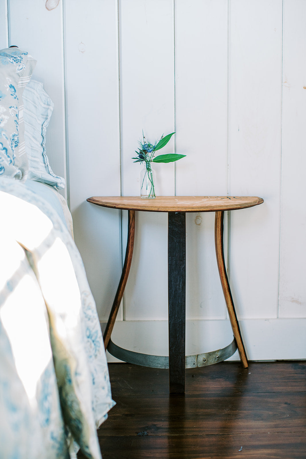 Half Barrelhead Demilune Table - Staving Artist Woodwork