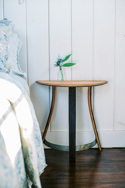 Half Barrelhead Demilune Table - Staving Artist Woodwork