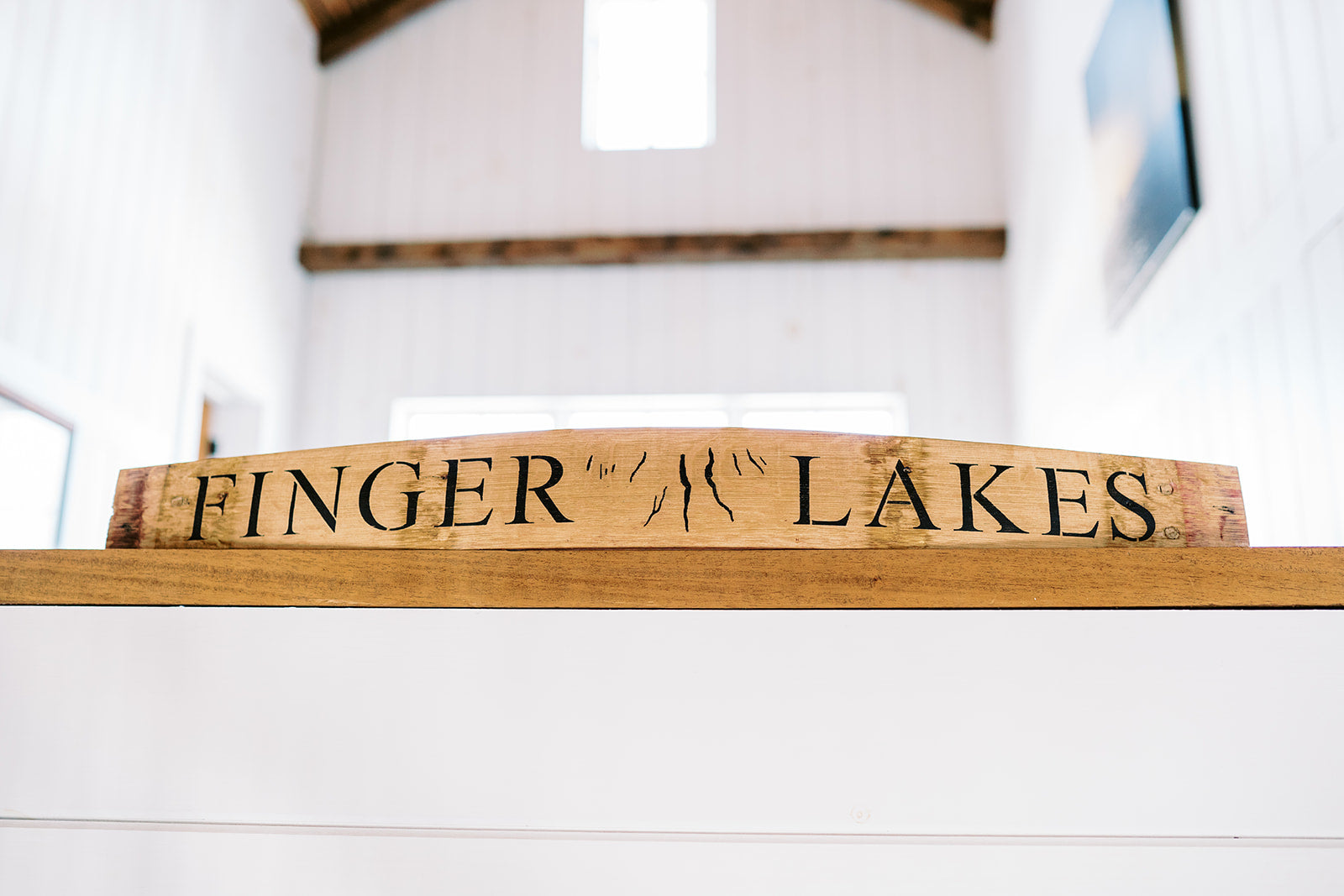 Horizontal FINGER LAKES Wine Barrel Stave - Staving Artist Woodwork