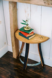 Half Barrelhead Demilune Table - Staving Artist Woodwork