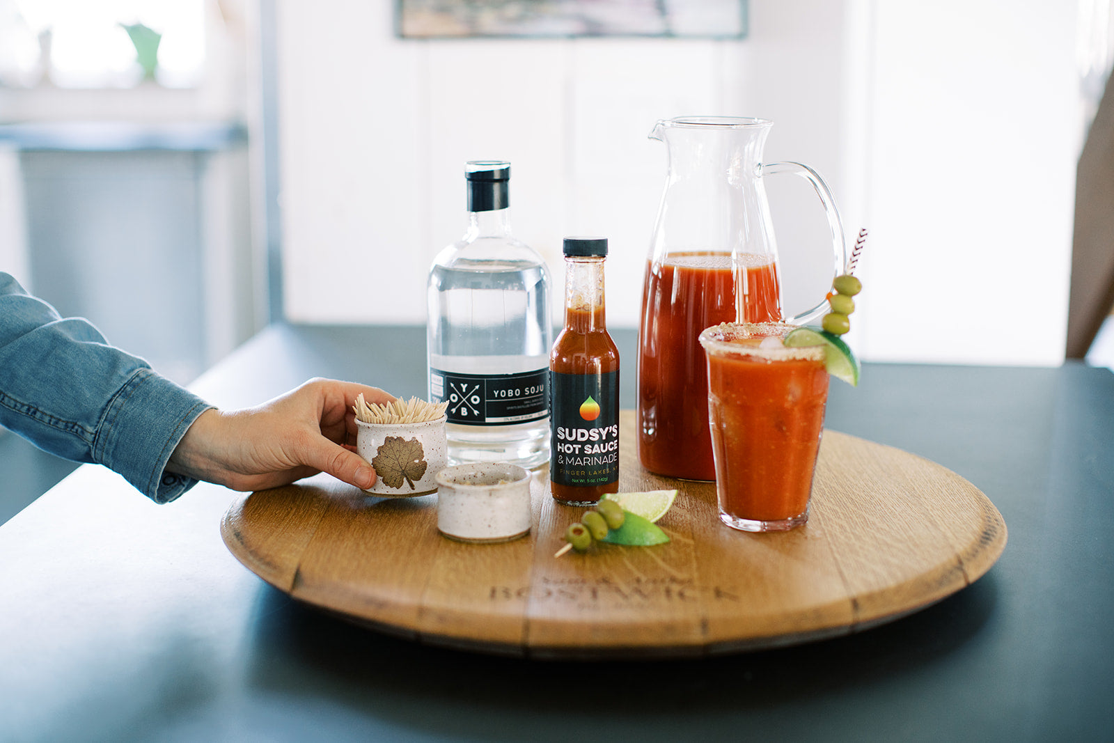Engraved Revolving Tray - Staving Artist Woodwork