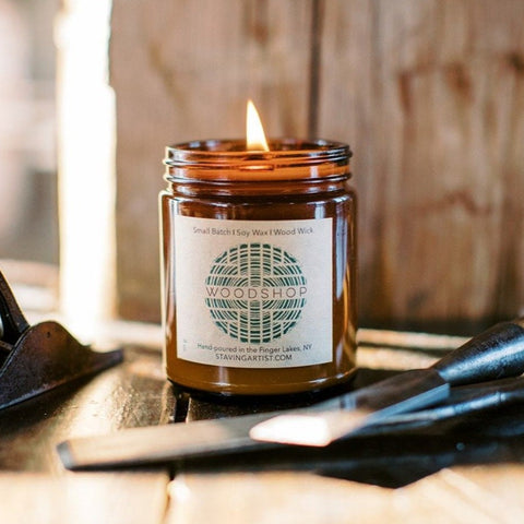 WOODSHOP - Hand-poured Soy Candle - Staving Artist Woodwork