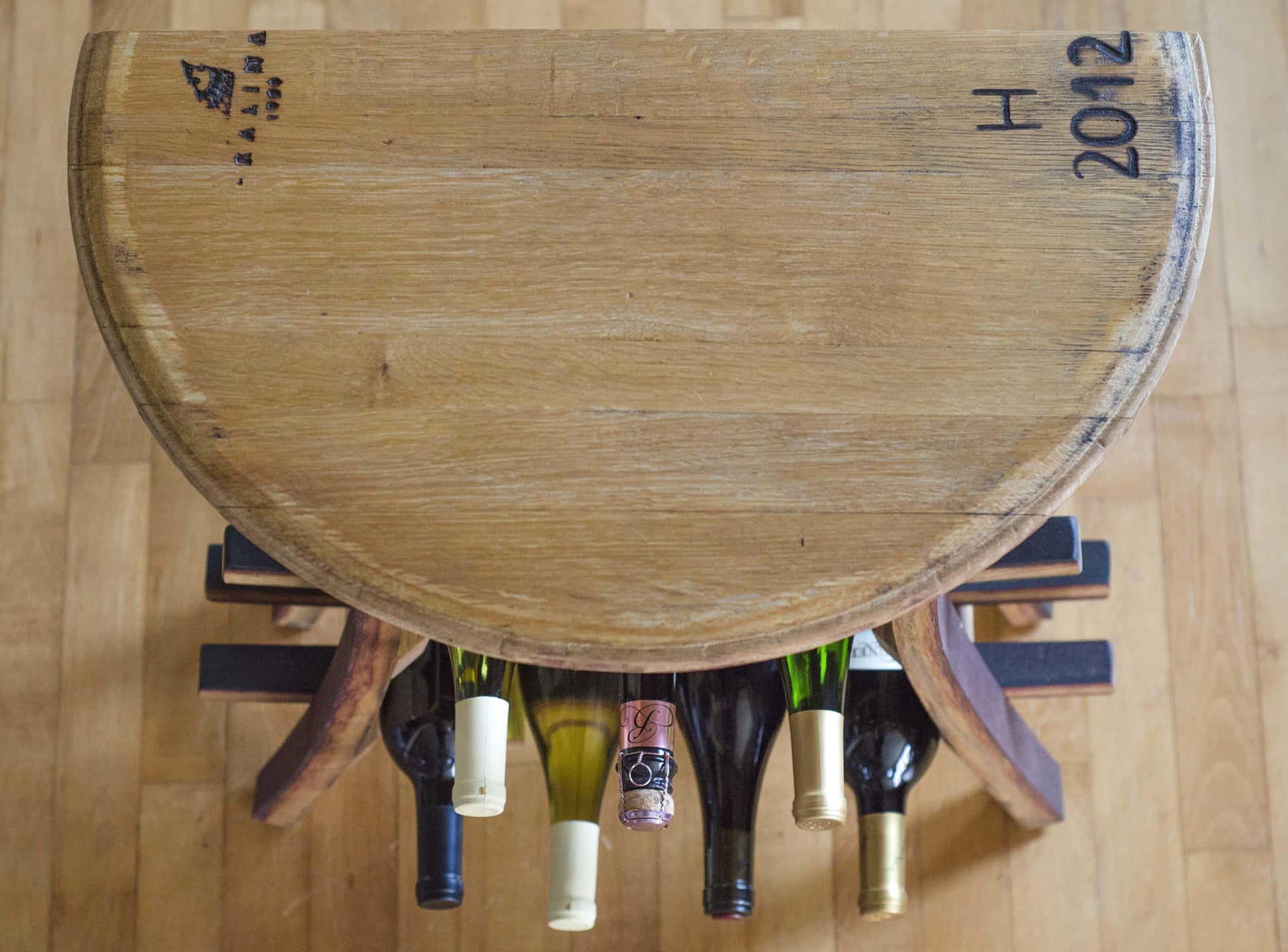 Demi-Lune Wine Rack Table - Staving Artist Woodwork